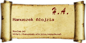 Hanuszek Alojzia névjegykártya